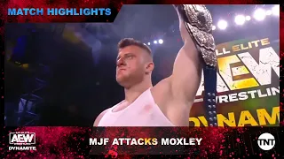 MJF vicious attack on Jon Moxley at the end of AEW Dynamite