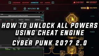 cyberpunk 2077 2.0 : How to unlock all powers using cheat engine