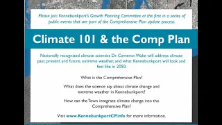 Kennebunkport Growth Planning,  Climate 101 Lecture, November 21, 2019