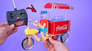 Amazing RC Ice Cream Bike Robot made with Cans | Science Project