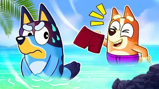 Oh No! Bluey...Embarrassing Moments At The Swimming Pool? | Pretend Play with Bluey Toys