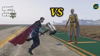 saitama vs thor(INFINITY WAR) full fight GTA 5 #gta5#gtav#thor#saitama#onepunchman#vs#gta5mods