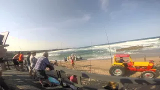 Shelly beach, ski boat. "how not to beach a ski boat"