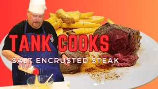 Tank Cooks Salt Encrusted Steak