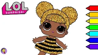 LOL Surprise Dolls Coloring Book Page Queen Bee Coloring Happy Magic Toys