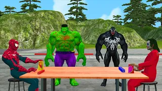 Game 5 Superheroes Spider Man 3d vs Hulk Joker  Iron Man | Dice Game Shake Skill Challenge 5 times