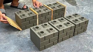 Casting Multiple Lego Bricks with Wood and Cement Joint Structure