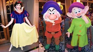 Snow White, Dopey, Grumpy & The Evil Queen Character Fun at Artist Point Storybook Dining - Disney