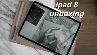 2020 iPad 8th gen unboxing + first impression! | ASMR & aesthetic