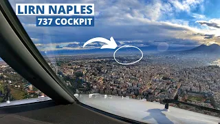 Boeing 737 MAX 8 | OFFSET ILS Approch into Naples, Italy | 737 MAX Cockpit Landing [4K] Pilot's View