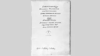 Emilio de' Cavalieri - Lamentazioni: Prima Die - Responsi del Mercore