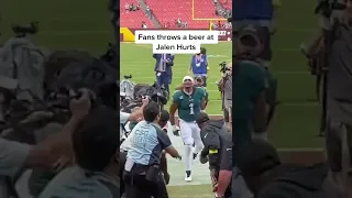 Fans throw a beer at Jalen Hurts 🙄🍻 | #shorts #JalenHurts #Eagles