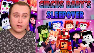 CIRCUS BABY'S SLEEPOVER! - FNAF, Bendy, and Friday Night Funkin Animation | Reaction