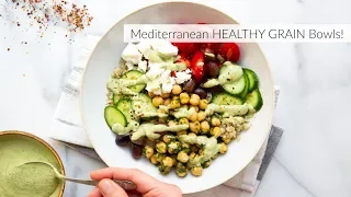 Mediterranean HEALTHY grain bowls with Green Tahini Sauce