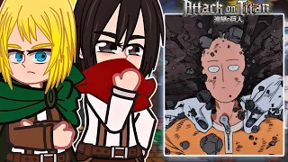 Attack on Titan React to Saitama || One Punch Man || Gacha React - Tiktok Edits