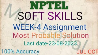 NPTEL|Soft Skills|WEEK-4|Assignment-4|Most Probable Solution