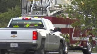 Fire crews response to gas line explosion and fire in Berea