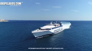 SPEEDRUNNER III - High Speed Craft  arrival at Piraeus Port  (Greece) Aerial Drone Video