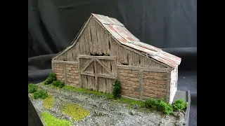 Scale model old barn. How to make.
