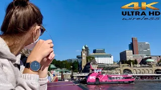 [4K HDR] Sunny Day Hamburg City Ferry Boat Riding. Amazing View of Hamburg River . Germany 🇩🇪 2021