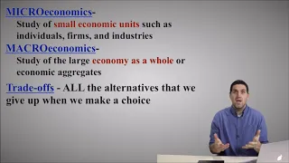 Micro and Macro economics, trade-offs and oportunity cost
