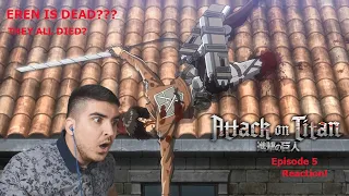 EREN WAS EATEN??? ATTACK ON TITAN EPISODE 5 REACTION! ( "First Battle: The Struggle for Trost "