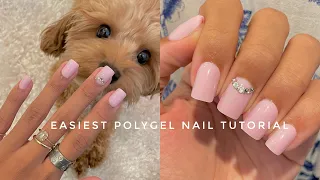 EASIEST POLYGEL NAIL TUTORIAL FOR BEGINNERS | SIMPLE & LONG LASTING!