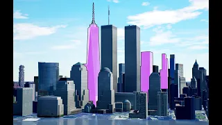The Original Twin Towers with the new World Trade Center