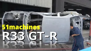 R33GT-R再生プロジェクト#03 　プライマー塗布して、メタルワークが始まる。