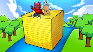 We Built a GIANT CUBE in ROBLOX Build A Boat!