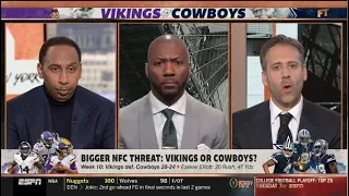 FIRST TAKE | Stephen A. Smith & Ryan Clark "heated debate" Bigger NFC threat: Vikings or Cowboys?