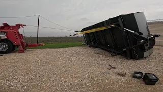 Camper Trailer Overturned by Spring Storm!