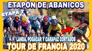 RESUMEN ETAPA 7 TOUR de FRANCIA 2020 🇫🇷 Los ABANICOS Provocan Las Primeras DIFERENCIAS