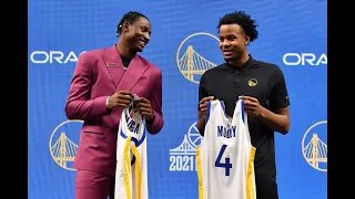Warriors introduce Jonathan Kuminga and Moses Moody of 2021 NBA Draft Class
