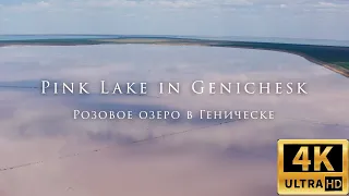 УНИКАЛЬНОЕ РОЗОВОЕ ОЗЕРО ВЕСНОЙ В ПОЛОВОДЬЕ.  Украина. Геническ. 4K 60FPS ВИДЕО С ДРОНА.