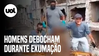 Funcionários tiram fotos e debocham em vídeo durante exumação em cemitério no Paraná