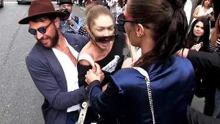 Gigi Hadid gets attacked in Milan by Vitalii Sediuk and FURIOUSLY fights back 2016