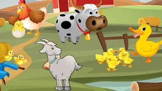 CUTE ANIMAL Indian Cow Goat Hen Duck Puzzle game