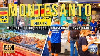 Walking Tour Napoli Montesanto Mercato Ittico Piazza Pignasecca, Carita 4K UHD #walkingtour #4k