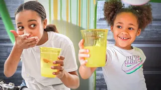 Cali's LITTLE SISTER'S LEMONADE STAND Goes VIRAL, She LEARNS POSITIVE LESSON