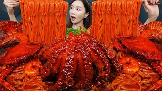 ENG SUB) Seafood Combination FLEX 🔥 World Best Spicy Octopus Noodle Recipe Mukbang ASMR Ssoyoung