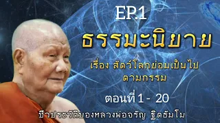 กฏแห่งกรรม นิทานธรรมะอิงชีวประวัติหลวงพ่อจรัญ ฐิตธัมโม เรื่องที่ 3 สัตว์โลกย่อมเป็นไปตามกรรม EP.1