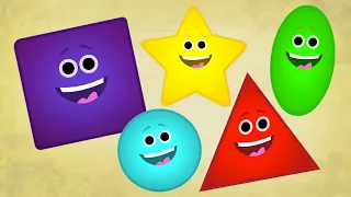 Five Little Shapes, Learn Shapes + MORE Preschool Rhymes for Kids - Incy Wincy Spider