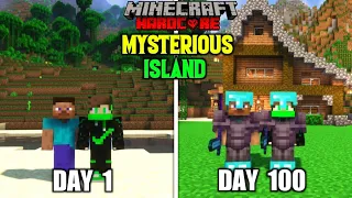 We Survived 100 Days On a Mysterious Treasure Island In Minecraft | Duo 100 Days