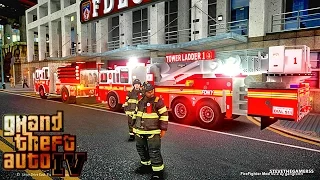 Grand Theft Auto IV - FDLC/FDNY - Day 38 with the fire department!  (TOWER LADDER 1)