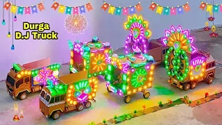 Ganesh New Kaali Visarjan Navdurga Radha Krishna Trolley Big DJ Truck | Gauri Pooja DJ Lights