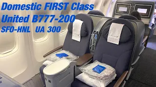 First Class - United Airlines - Boeing B777-200 - San Francisco to Honolulu (incl. United Club)