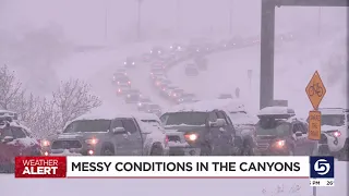 Snowstorm brings messy conditions to canyons