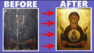 RESTORATION OF AN ANCIENT ICON in 4 minutes / Ilia Timkin