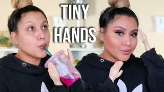 DOING MY MAKEUP WITH TINY HANDS